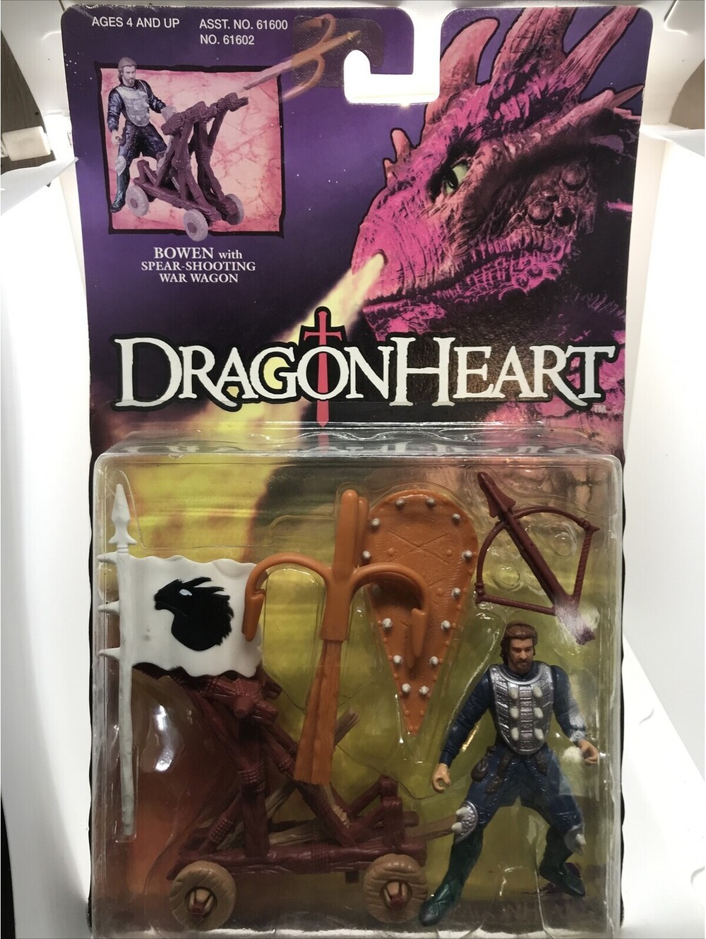 DragonHeart Brave Knight Bowen Action Figure Sealed on Card 1995 Dennis Quaid